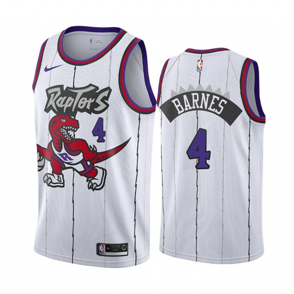Mens Toronto Raptors #4 Scottie Barnes White Nike Hardwood Classics Jersey